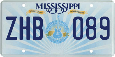 MS license plate ZHB089