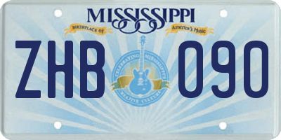 MS license plate ZHB090