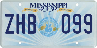 MS license plate ZHB099