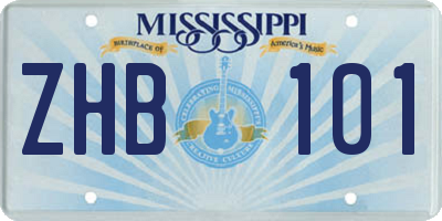 MS license plate ZHB101