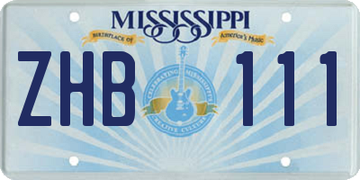 MS license plate ZHB111
