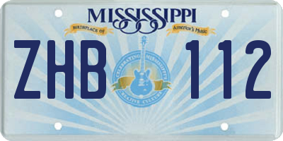 MS license plate ZHB112