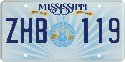 MS license plate ZHB119