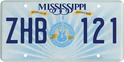 MS license plate ZHB121