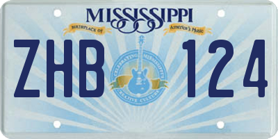 MS license plate ZHB124