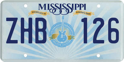 MS license plate ZHB126
