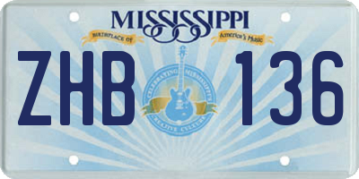 MS license plate ZHB136