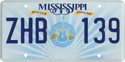 MS license plate ZHB139