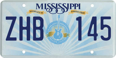 MS license plate ZHB145