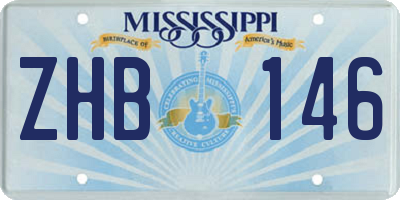 MS license plate ZHB146