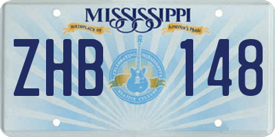 MS license plate ZHB148