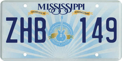 MS license plate ZHB149