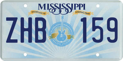 MS license plate ZHB159