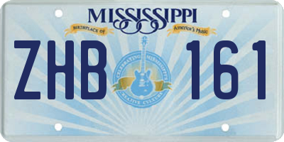 MS license plate ZHB161