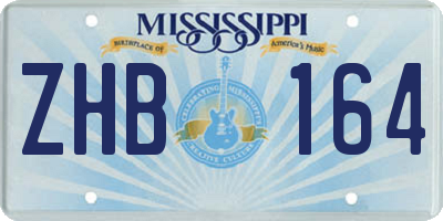 MS license plate ZHB164