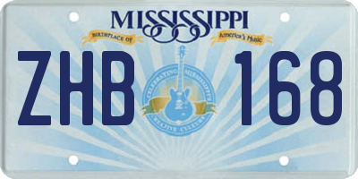 MS license plate ZHB168