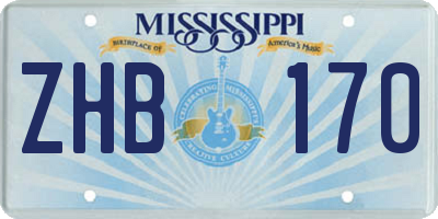 MS license plate ZHB170