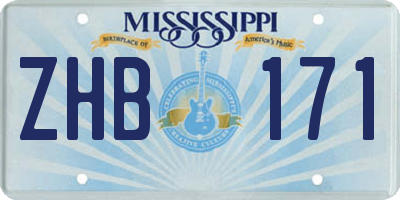 MS license plate ZHB171
