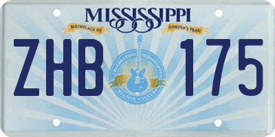 MS license plate ZHB175