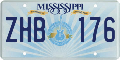 MS license plate ZHB176