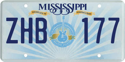 MS license plate ZHB177