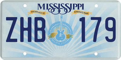MS license plate ZHB179