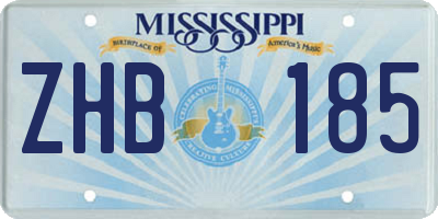 MS license plate ZHB185