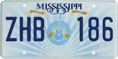 MS license plate ZHB186
