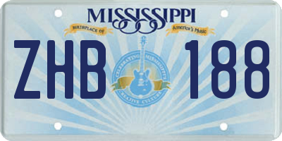 MS license plate ZHB188