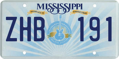 MS license plate ZHB191