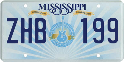 MS license plate ZHB199