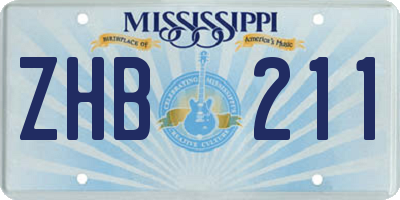 MS license plate ZHB211