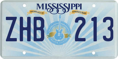 MS license plate ZHB213