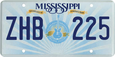 MS license plate ZHB225