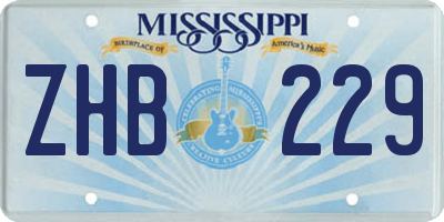 MS license plate ZHB229
