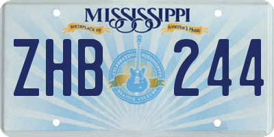 MS license plate ZHB244