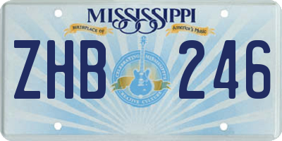 MS license plate ZHB246