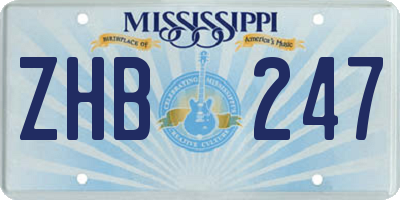 MS license plate ZHB247
