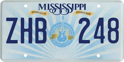 MS license plate ZHB248