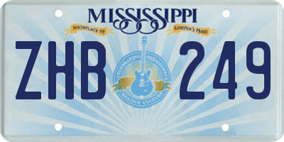 MS license plate ZHB249