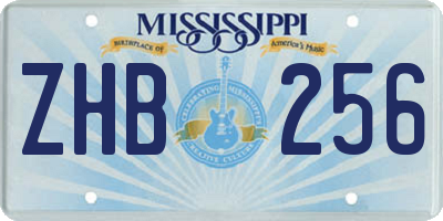 MS license plate ZHB256