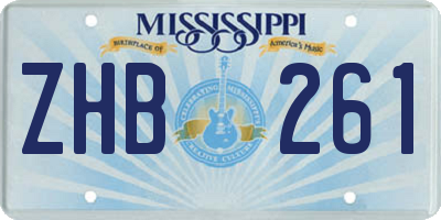 MS license plate ZHB261