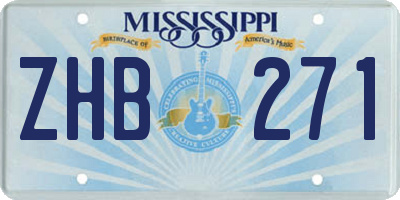 MS license plate ZHB271