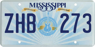 MS license plate ZHB273