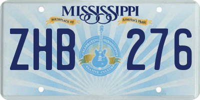 MS license plate ZHB276