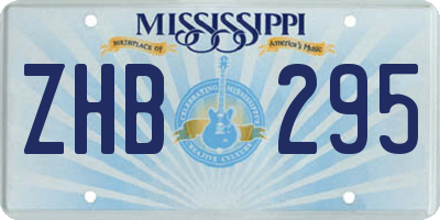 MS license plate ZHB295