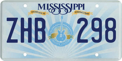 MS license plate ZHB298