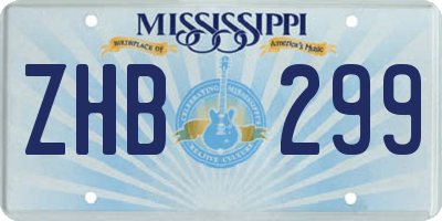 MS license plate ZHB299