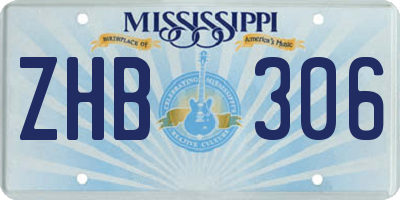 MS license plate ZHB306
