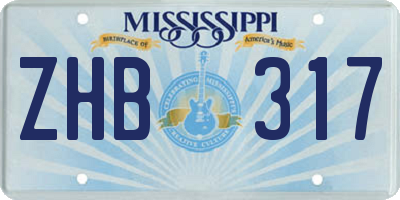 MS license plate ZHB317
